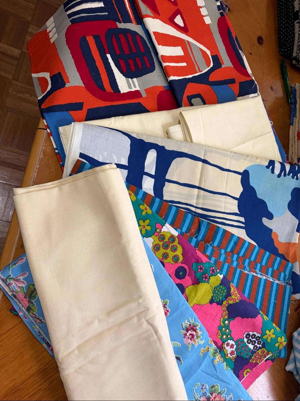 Fabric, Cotton, 7 Piece Set, Vintage